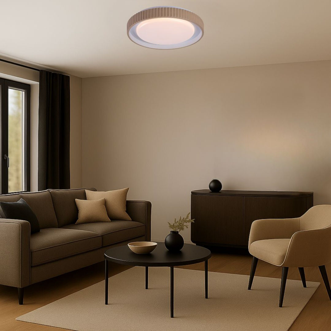 Pastello LED lampa 48 W IP20, sivo-bež, 3000–6500 K, funkcija pamćenja s daljinskim upravljačem, tajmer funkcija, efekt noćnog svjetla, 71345