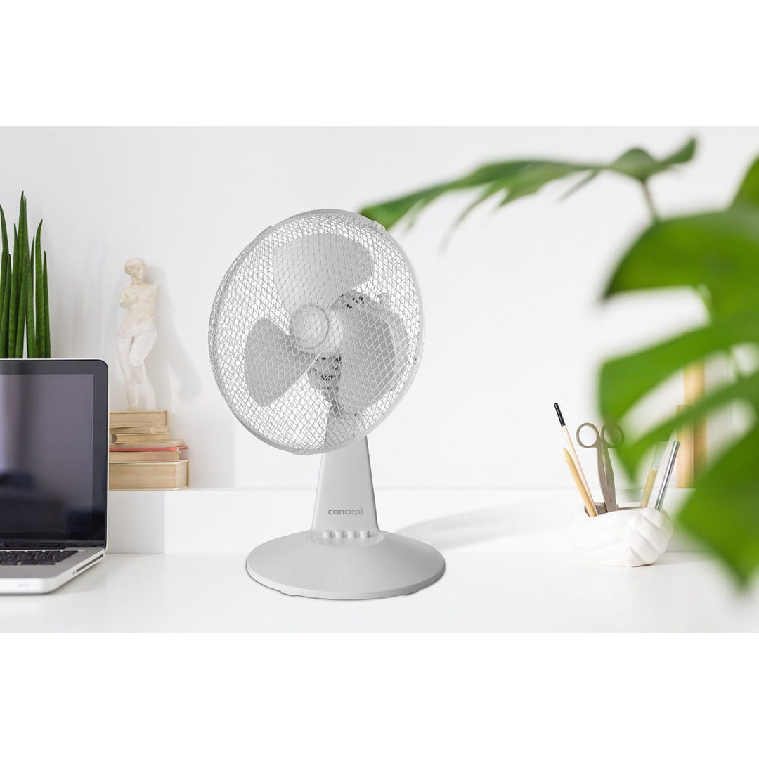 Concept stolni ventilator, bijeli, 3 brzine, oscilacija, tihi rad, podesiv nagib, VS5040