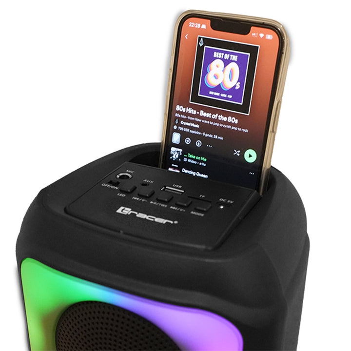 Tracer bežični zvučnik, Bluetooth 5.0, 20 W RMS snage, karaoke način rada, mikrofon, Powervox P2 TWS
