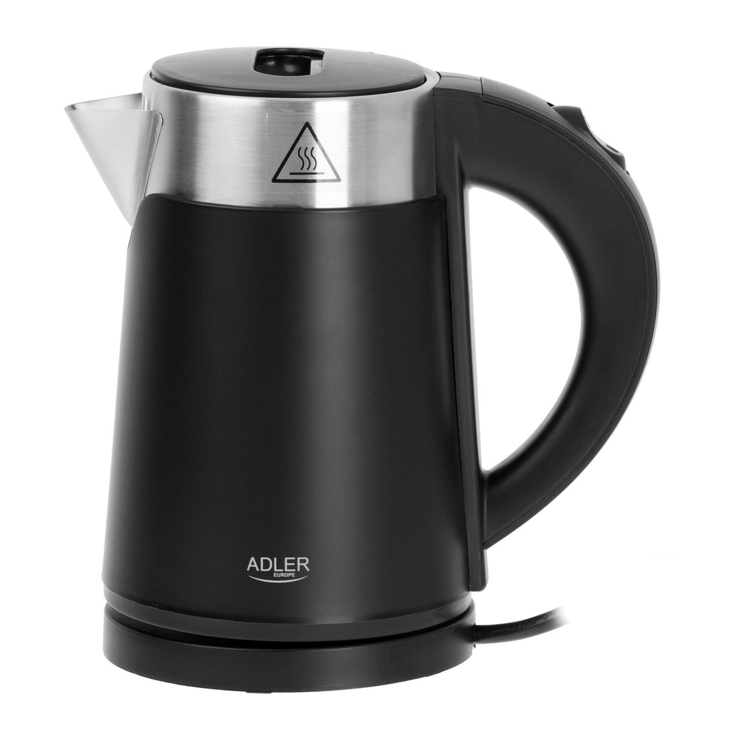 Adler električni čajnik, metalni, 0,6 l, tih, 800 W, crni. AD 1372