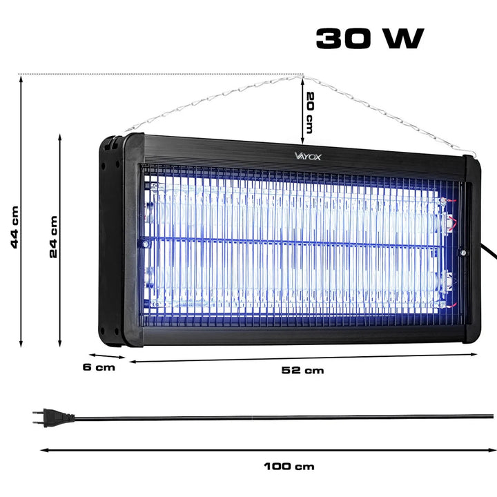 Lampa za ubijanje insekata za komarce, muhe i leptire; električna zamka; UV; 30 W; Vayox
