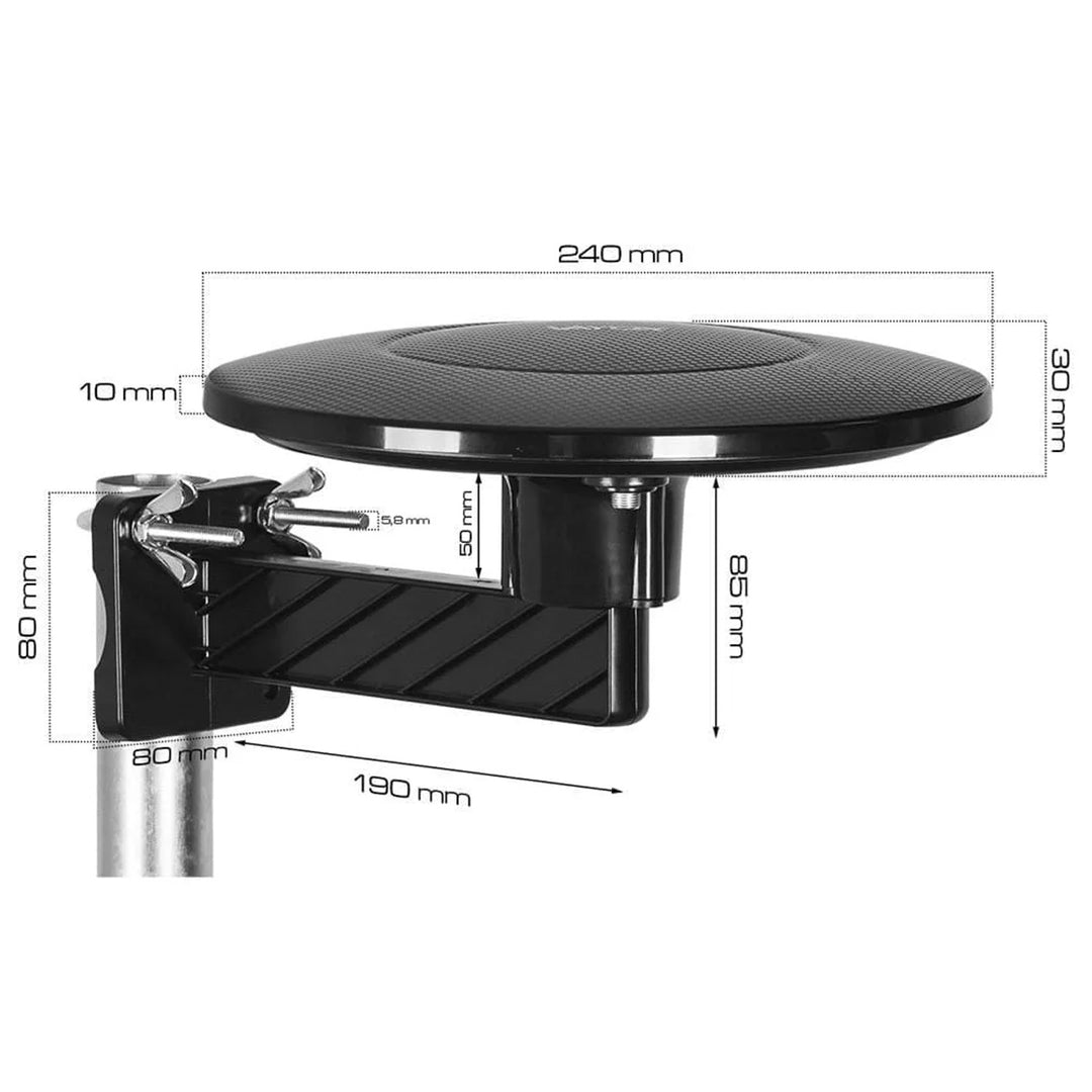 DVBT-2 antena za zemaljsku televiziju, omnidirekcionalni MUX8 4K, 5G LTE filter, Digital360 Vayox