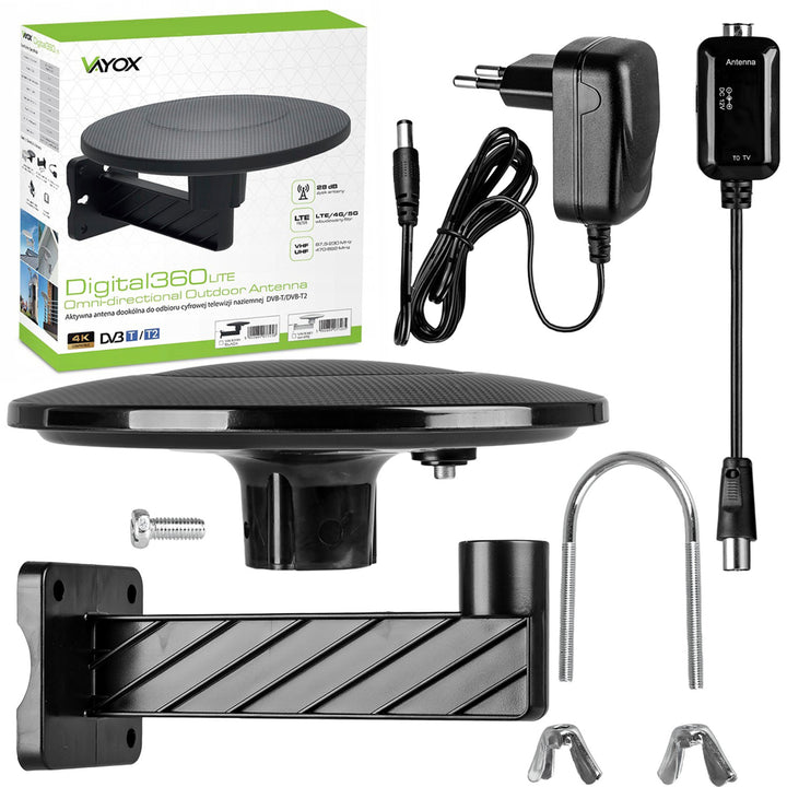 DVBT-2 antena za zemaljsku televiziju, omnidirekcionalni MUX8 4K, 5G LTE filter, Digital360 Vayox