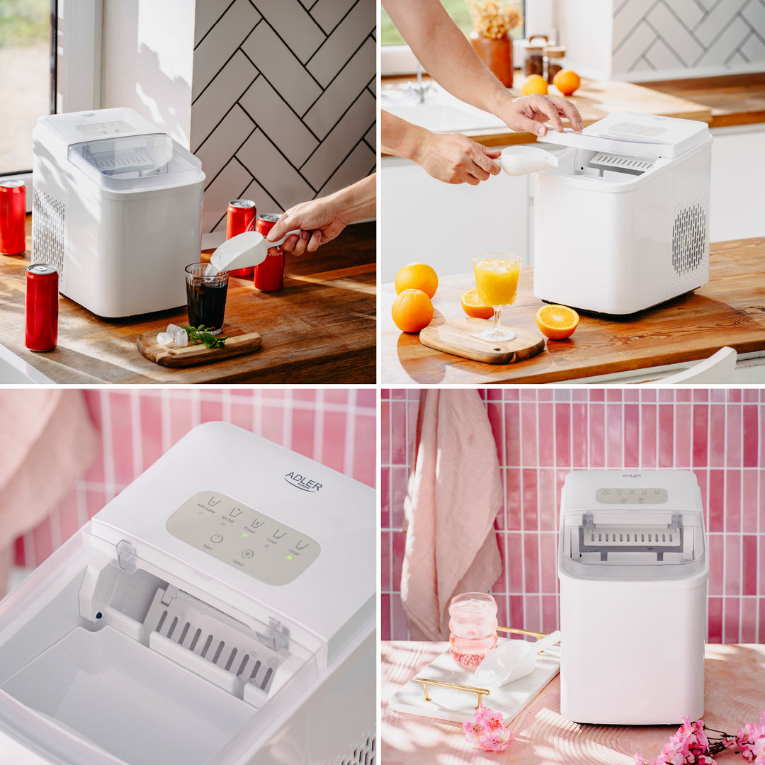 Stroj za ledene kocke, 12 kg/24 h, 2 veličine kocki, način čišćenja, tihi rad, dodirni panel, AD 8800, Adler