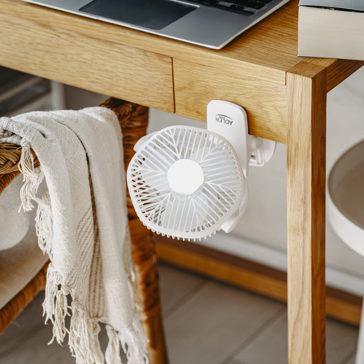 5"/12,7 cm ventilator na baterije s kopčom – USB / LED, AD 7335, Adler