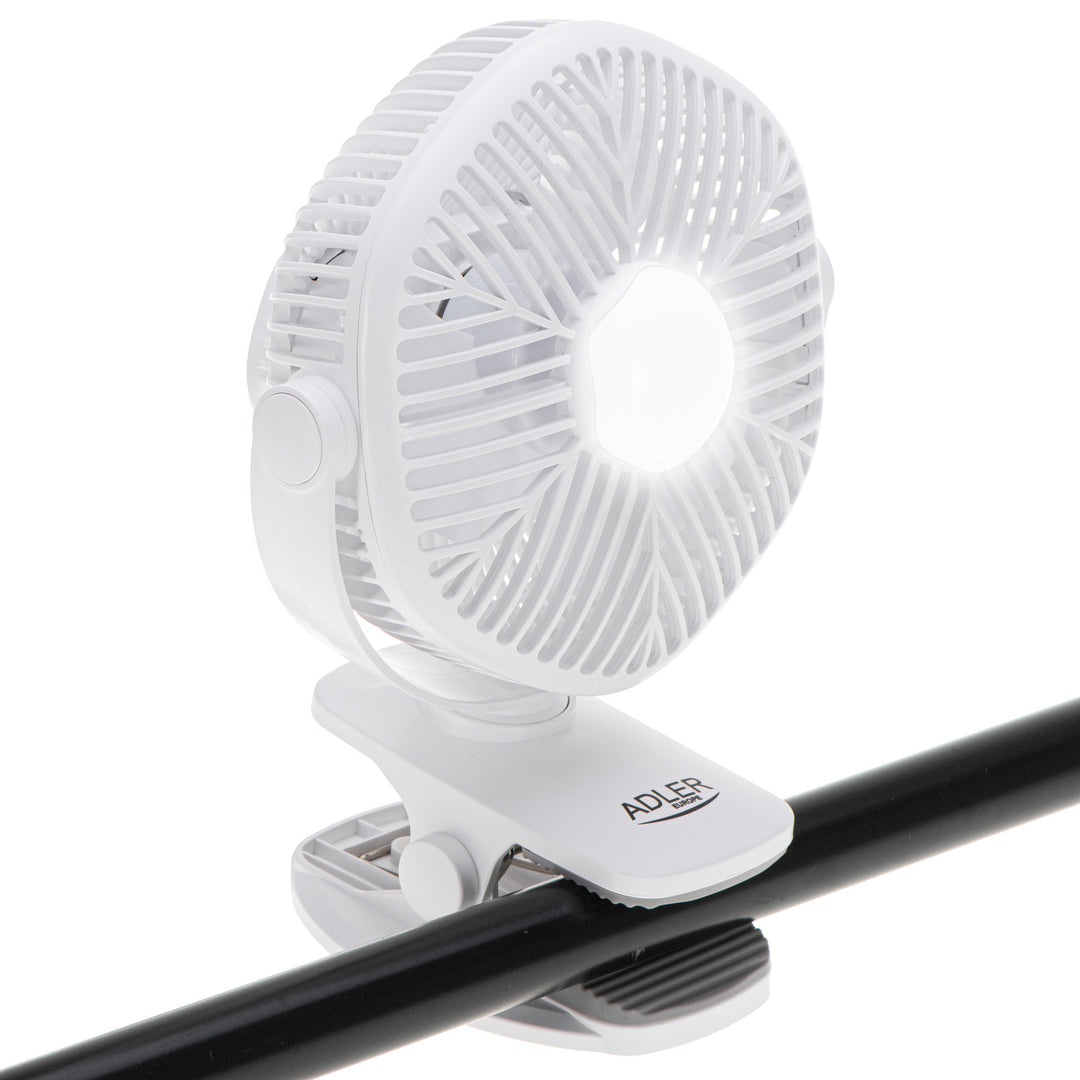 5"/12,7 cm ventilator na baterije s kopčom – USB / LED, AD 7335, Adler