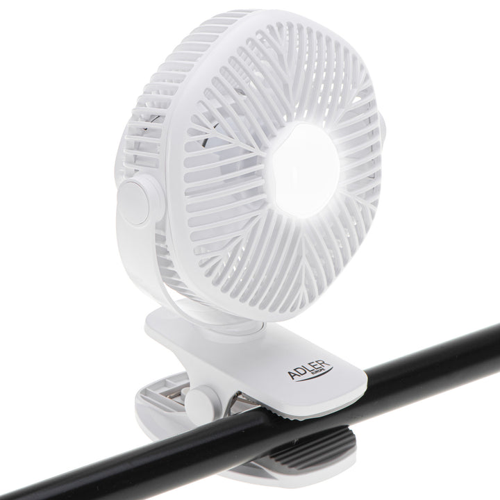 5"/12,7 cm ventilator na baterije s kopčom – USB / LED, AD 7335, Adler