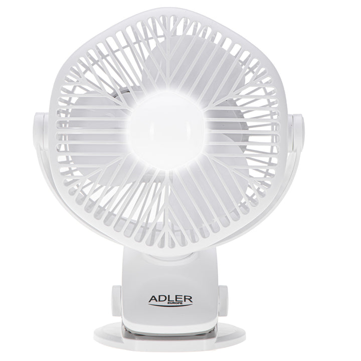 5"/12,7 cm ventilator na baterije s kopčom – USB / LED, AD 7335, Adler