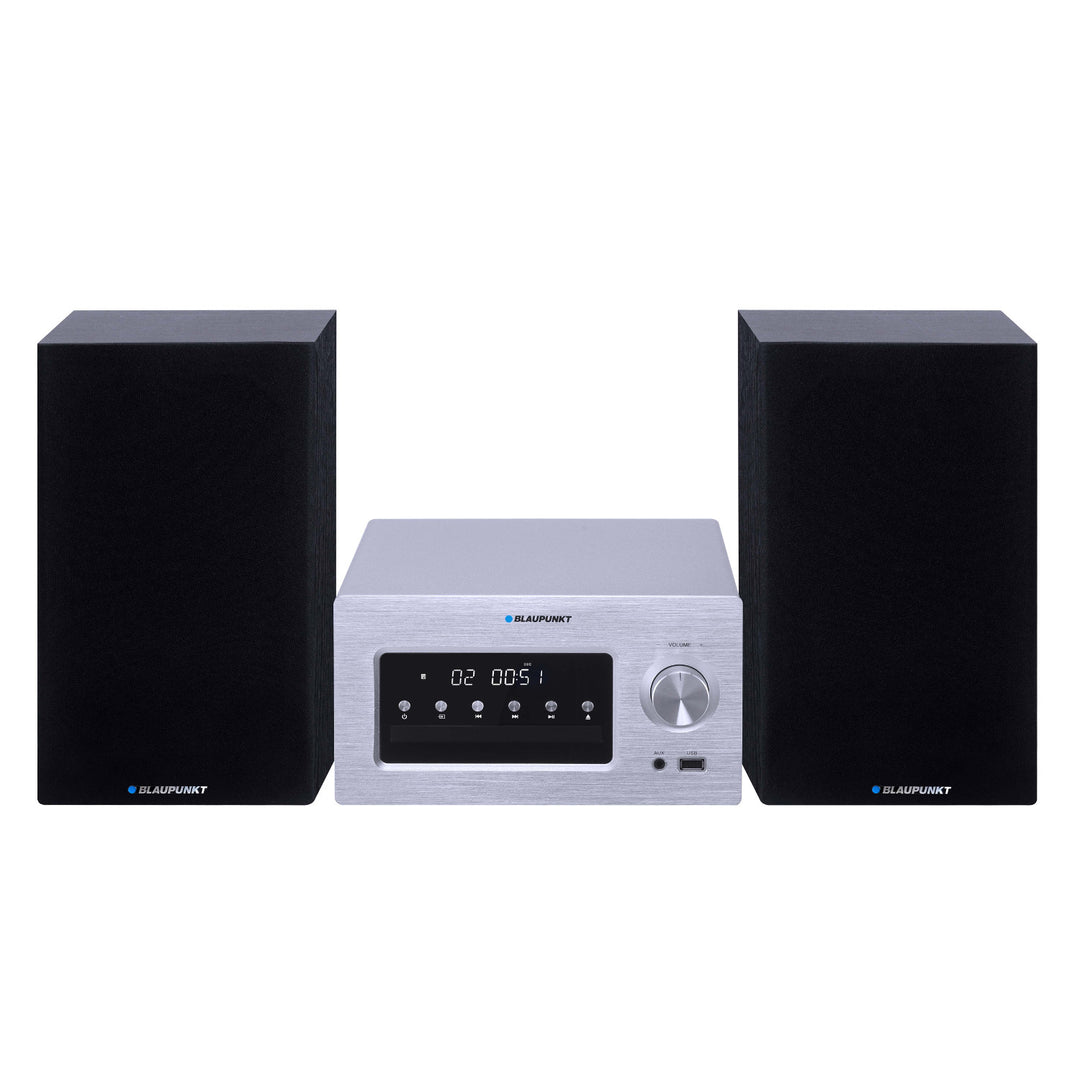Blaupunkt mikro-stereo sustav, BT/AUX/CD/USB/MP3/FM, 40 unaprijed programiranih postaja, LED zaslon, izlazna snaga 2x210 W, kontrola tona, MS70BT