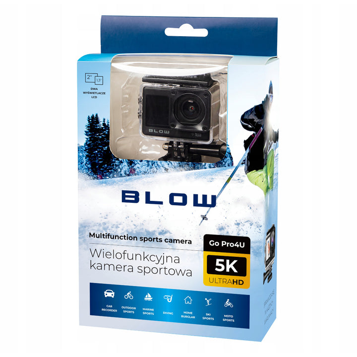 Pro4U 5K akcijska kamera, 5K Ultra HD kvaliteta, 20 megapiksela, 160° širokokutni objektiv, vodootporna, daljinski upravljač, 78-568