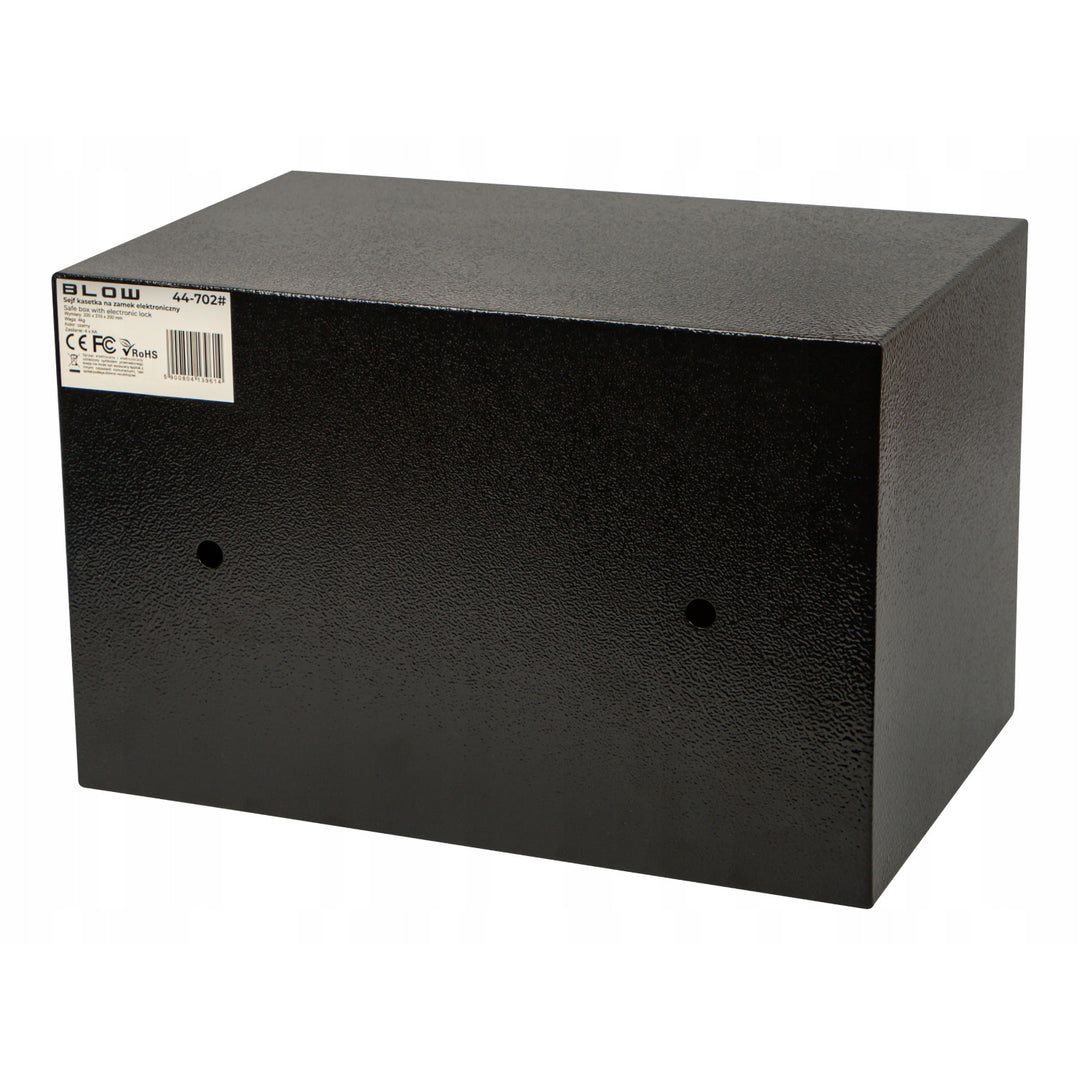 Elektronički sef s ventilatorom, dimenzije 31x20x20 cm, s ključem i kombinacijskim bravom, 44-702