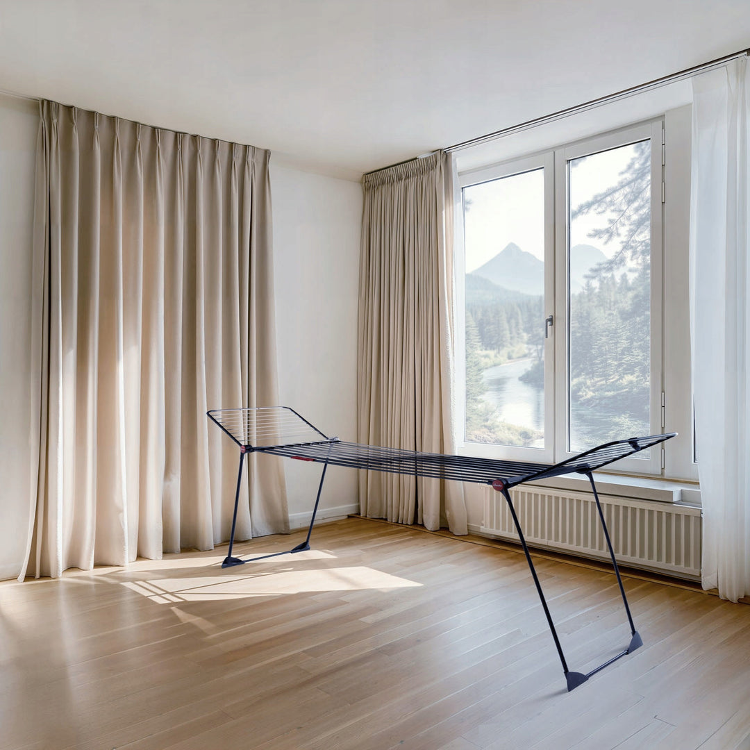 Vileda Infinity Flex Ultimate sušilica za rublje, crna, do 30 m prostora za sušenje, produživa, podignuti okvir, kuke za rublje, ugrađeni kotačići, 179620