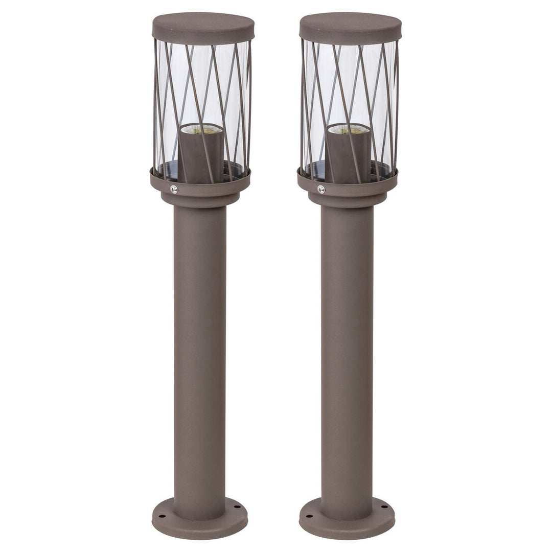 Rabalux Budapest podna lampa za vrt, IP44, smeđa, grla E27, max 40W, 8889, 2 komada