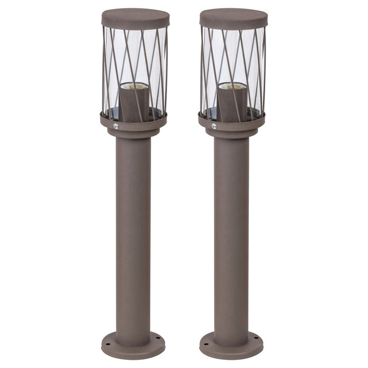 Rabalux Budapest podna lampa za vrt, IP44, smeđa, grla E27, max 40W, 8889, 2 komada