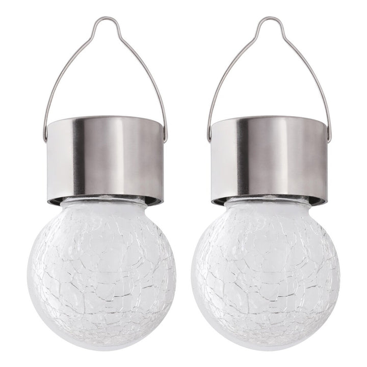 Rabalux Yola solarna lampa, 1 lm, IP44, satenski krom finiš, 0,06 W LED, 7850, 2 komada
