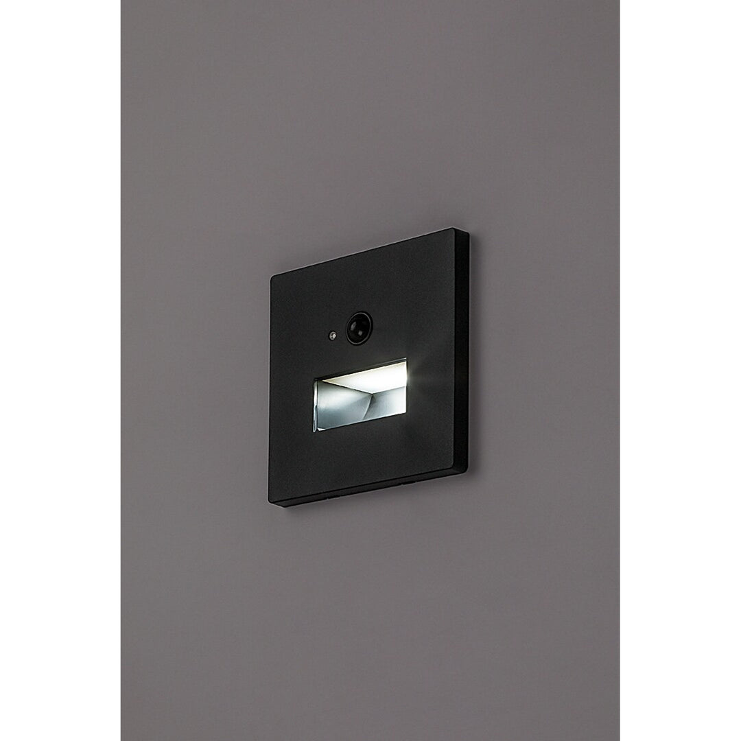 Lunca 1W IP20 LED lampa, crna, 3000, 4500, 6500 K, senzor pokreta, senzor svjetla, 77197, 2 komada