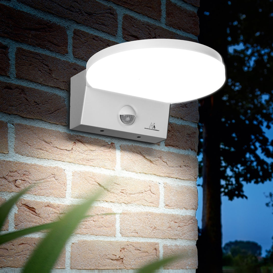 Maclean LED lampa s senzorom pokreta, PIR senzor pokreta, bijela, 15 W, IP65, 1560 lm, neutralno bijela boja (4000 K) MCE344 W, 2 komada