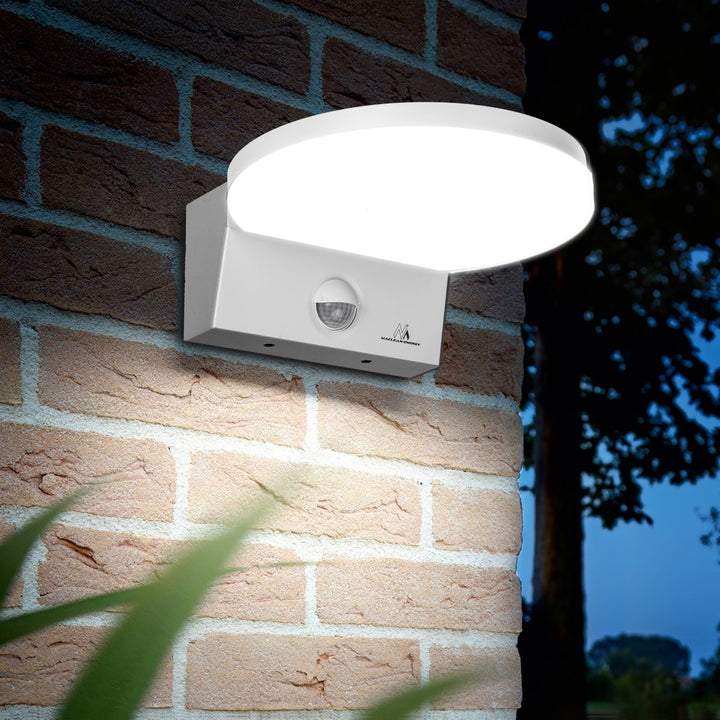Maclean LED lampa s senzorom pokreta, PIR senzor pokreta, bijela, 15 W, IP65, 1560 lm, neutralno bijela boja (4000 K) MCE344 W, 2 komada