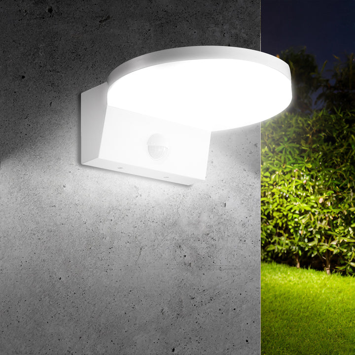 Maclean LED lampa s senzorom pokreta, PIR senzor pokreta, bijela, 15 W, IP65, 1560 lm, neutralno bijela boja (4000 K) MCE344 W, 2 komada