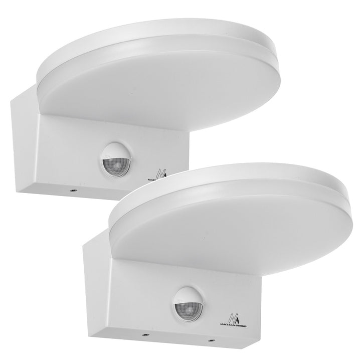 Maclean LED lampa s senzorom pokreta, PIR senzor pokreta, bijela, 15 W, IP65, 1560 lm, neutralno bijela boja (4000 K) MCE344 W, 2 komada