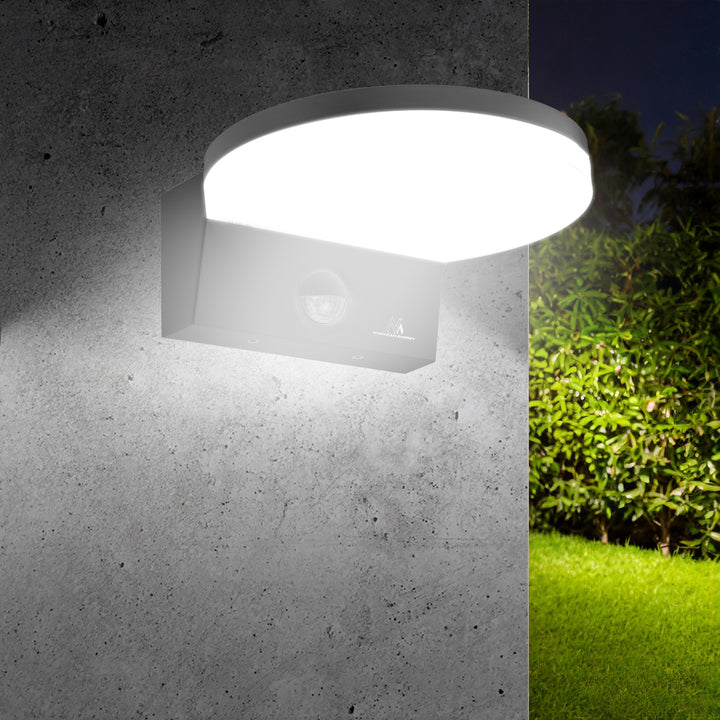 Maclean LED lampa s senzorom pokreta, PIR senzor pokreta, crna, 15 W, IP65, 1560 lm, neutralno bijela (4000 K) MCE344 B, 2 komada