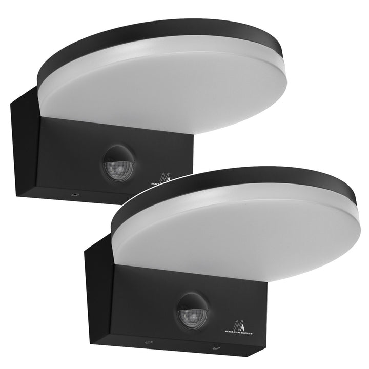 Maclean LED lampa s senzorom pokreta, PIR senzor pokreta, crna, 15 W, IP65, 1560 lm, neutralno bijela (4000 K) MCE344 B, 2 komada