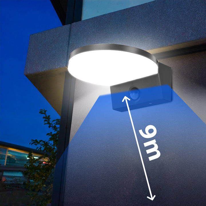 Maclean LED lampa s senzorom pokreta, PIR senzor pokreta, siva, 15 W, IP65, 1560 lm, neutralno bijela (4000 K) MCE344 GR, 2 komada