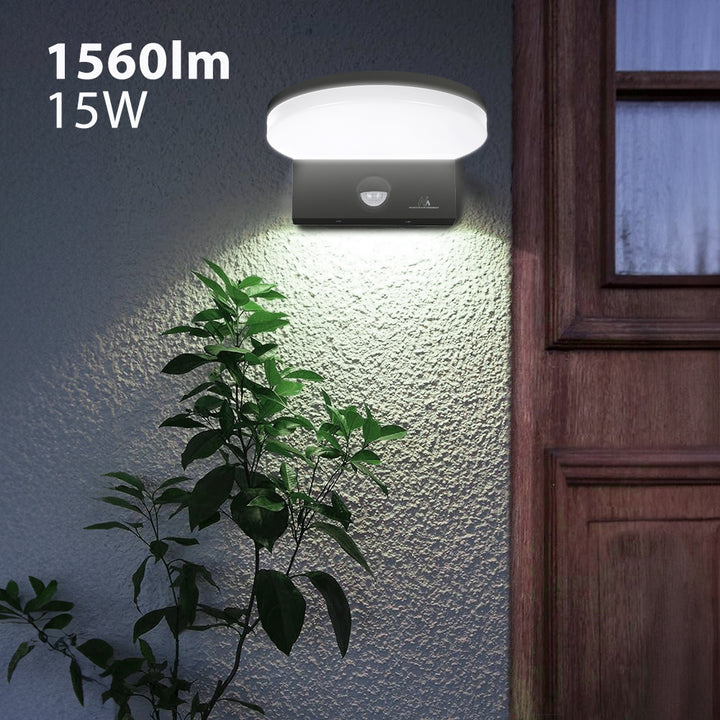 Maclean LED lampa s senzorom pokreta, PIR senzor pokreta, siva, 15 W, IP65, 1560 lm, neutralno bijela (4000 K) MCE344 GR, 2 komada