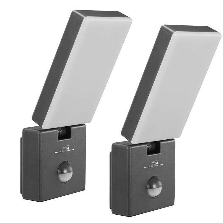 Maclean LED lampa s senzorom pokreta, PIR senzor pokreta, siva, 10 W, IP65, 800 lm, neutralno bijela (4000 K) MCE516 GR, 2 komada