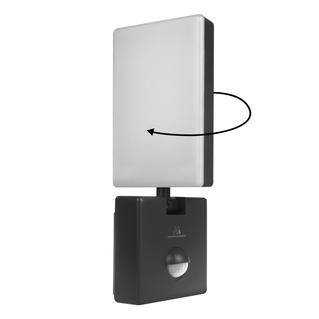 Maclean LED lampa s senzorom pokreta, PIR senzor pokreta, crna, 10 W, IP65, 800 lm, neutralno bijela (4000 K) MCE516 B, 2 komada