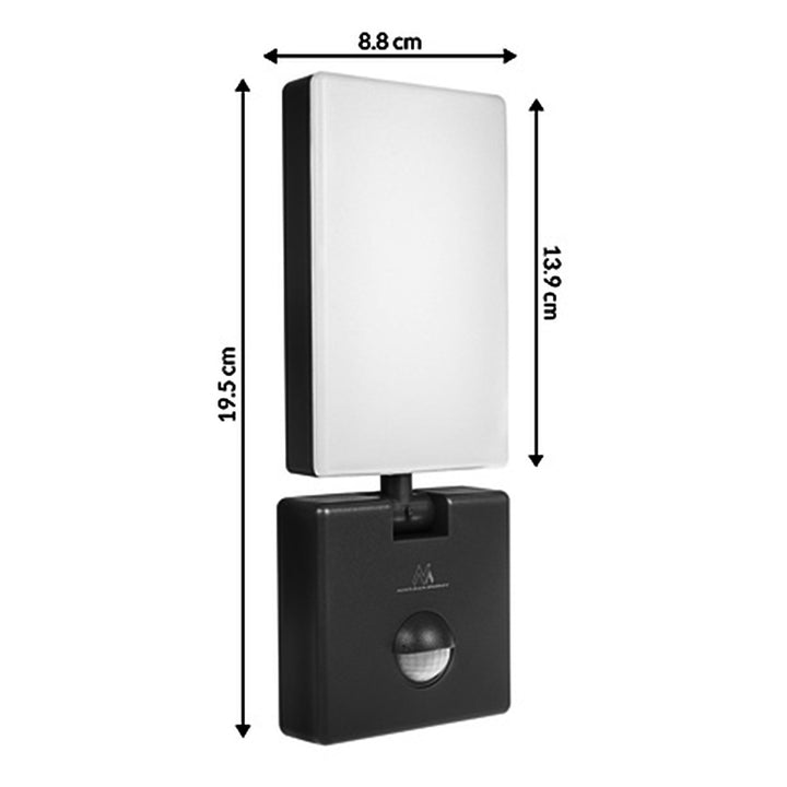 Maclean LED lampa s senzorom pokreta, PIR senzor pokreta, crna, 10 W, IP65, 800 lm, neutralno bijela (4000 K) MCE516 B, 2 komada