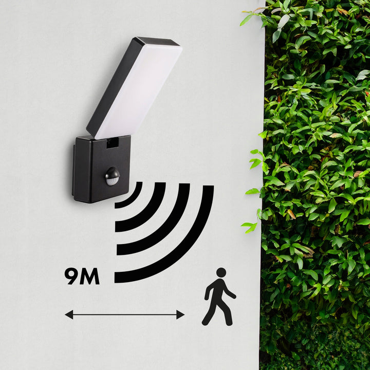 Maclean LED lampa s senzorom pokreta, PIR senzor pokreta, crna, 10 W, IP65, 800 lm, neutralno bijela (4000 K) MCE516 B, 2 komada