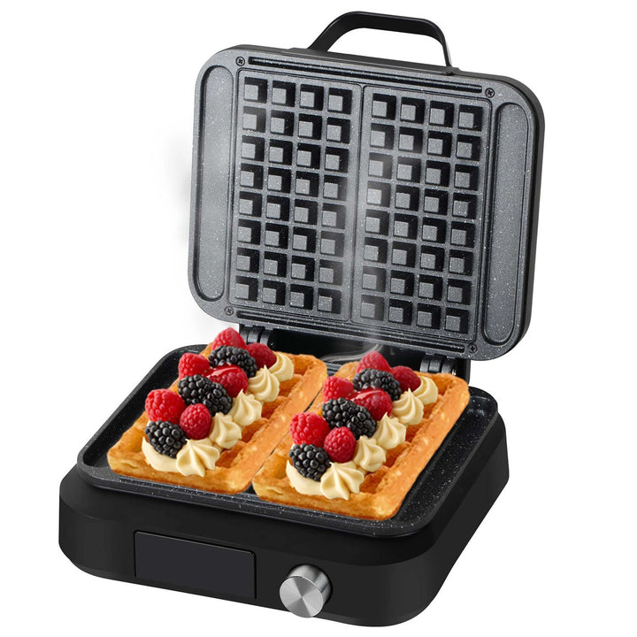 LOVIO PerfectCrisp aparat za vafle, 2 velika vafla, 1500 W, 6 postavki za pečenje, LVWF002BK