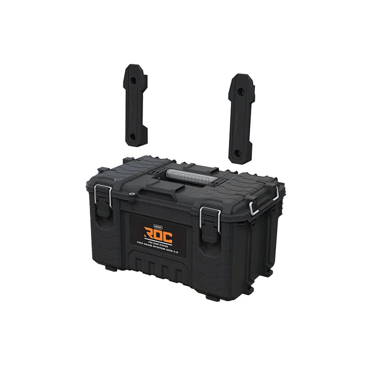 Set od 3 Keter ROC Pro Gear 2.0 kutije za alate, ukupni kapacitet 110 litara, zaštita IP65, odvojiva teleskopska ručka, moguće zaključavanje, 256982