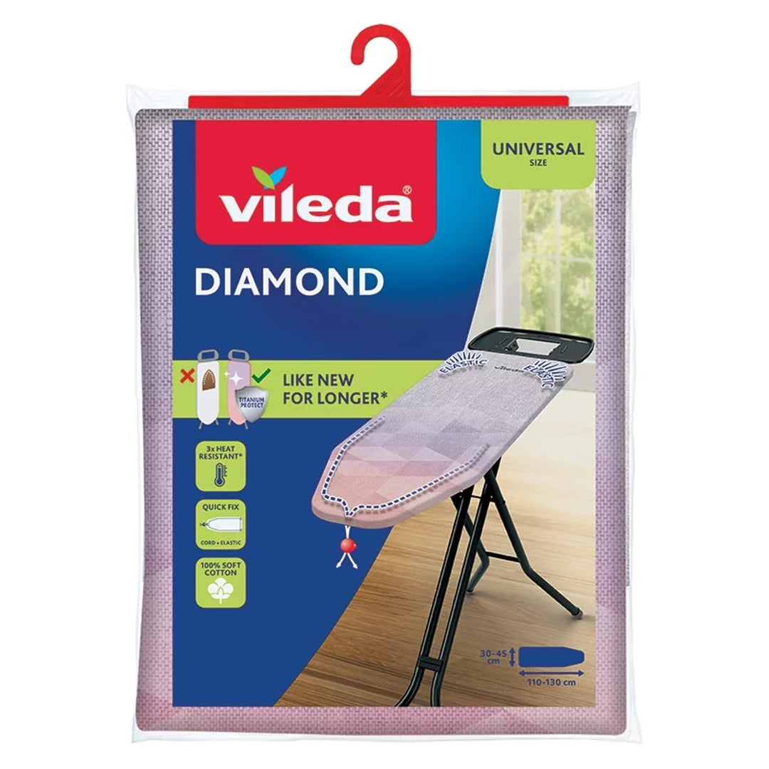Vileda Diamond navlaka za dasku za glačanje, duljina 110–130 cm, otporna na toplinu, Quick Fix sustav, 142468