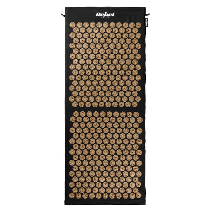 Mata za zdravlje s akupunkturnim bodljama i jastukom, 110x42 cm, XL, zlatne bodlje, Rebel Active