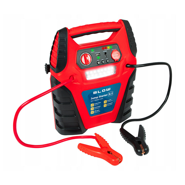 5-u-1 kompresor za paljenje Blow, s kompresorom zraka, punjačem za akumulator i power bankom, akumulator 12 V 20.000 mAh, struja: 400 A struja paljenja, 900 A vršna struja, opremljen osiguračem za preopterećenje, 81-210