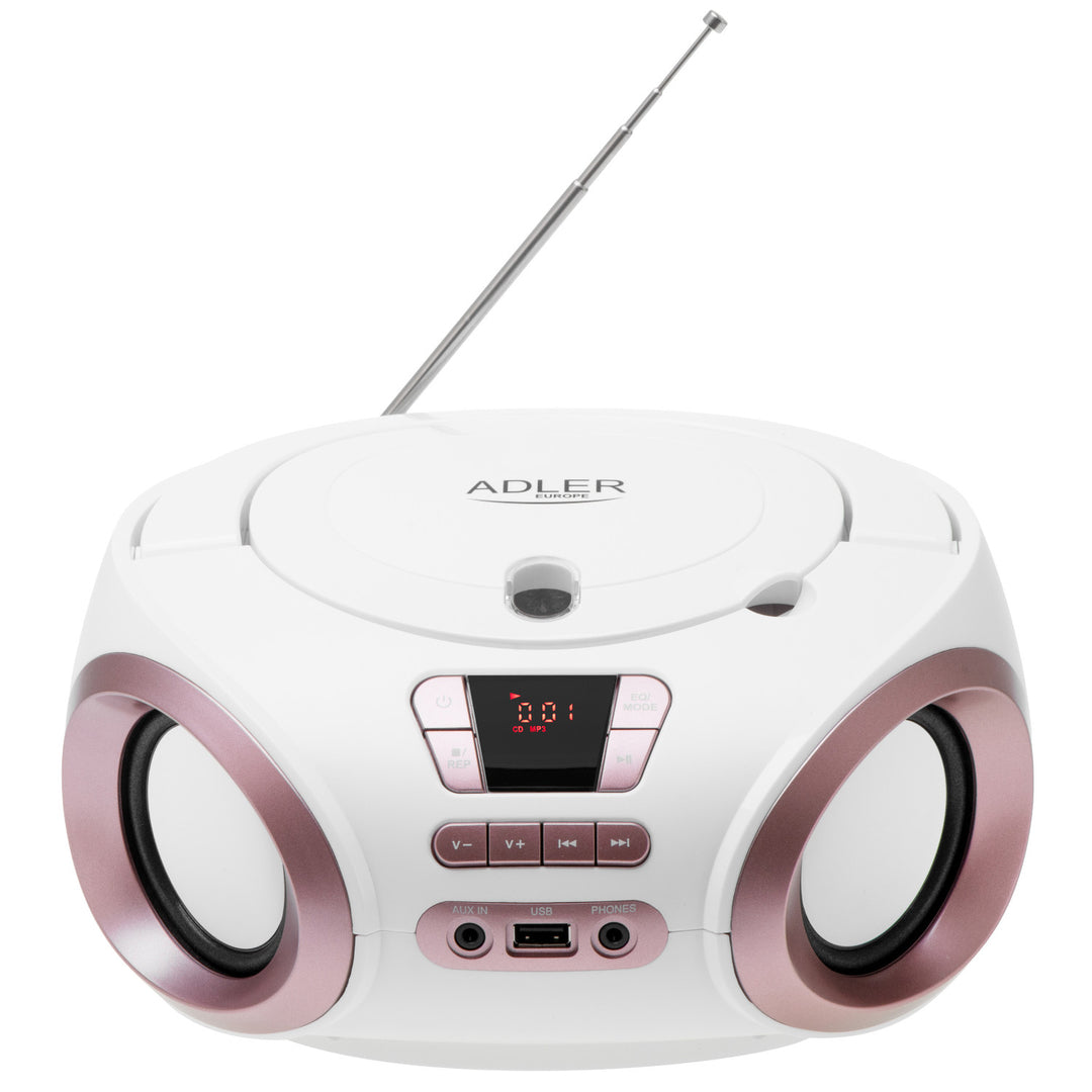 Boombox radio s CD/MP3, USB, FM radio, AUX, priključak za slušalice, Adler, AD 1181