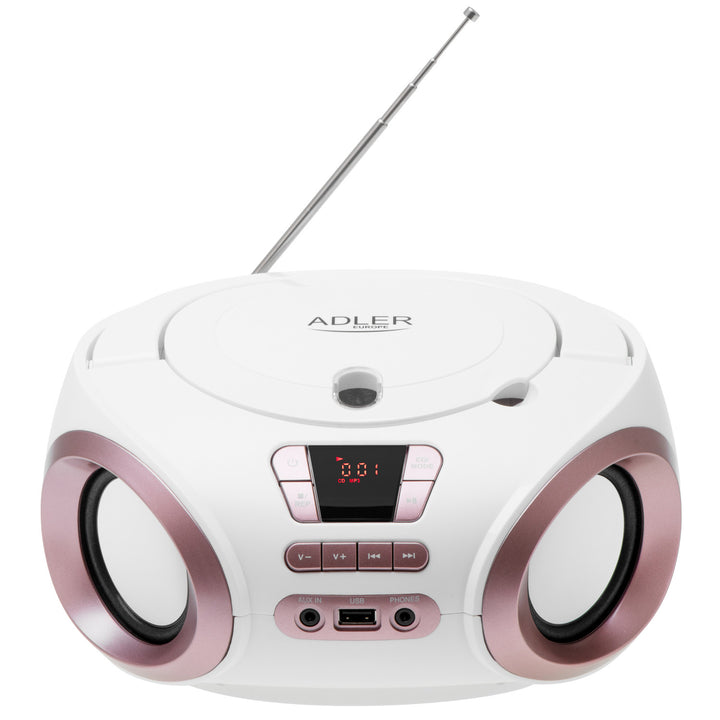 Boombox radio s CD/MP3, USB, FM radio, AUX, priključak za slušalice, Adler, AD 1181