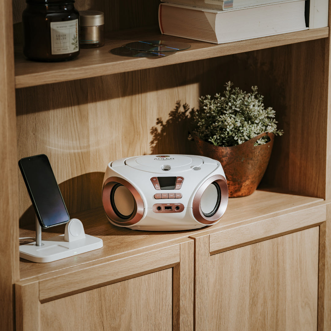 Boombox radio s CD/MP3, USB, FM radio, AUX, priključak za slušalice, Adler, AD 1181