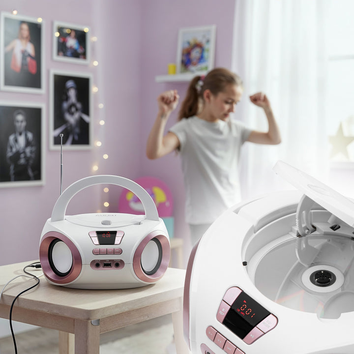 Boombox radio s CD/MP3, USB, FM radio, AUX, priključak za slušalice, Adler, AD 1181