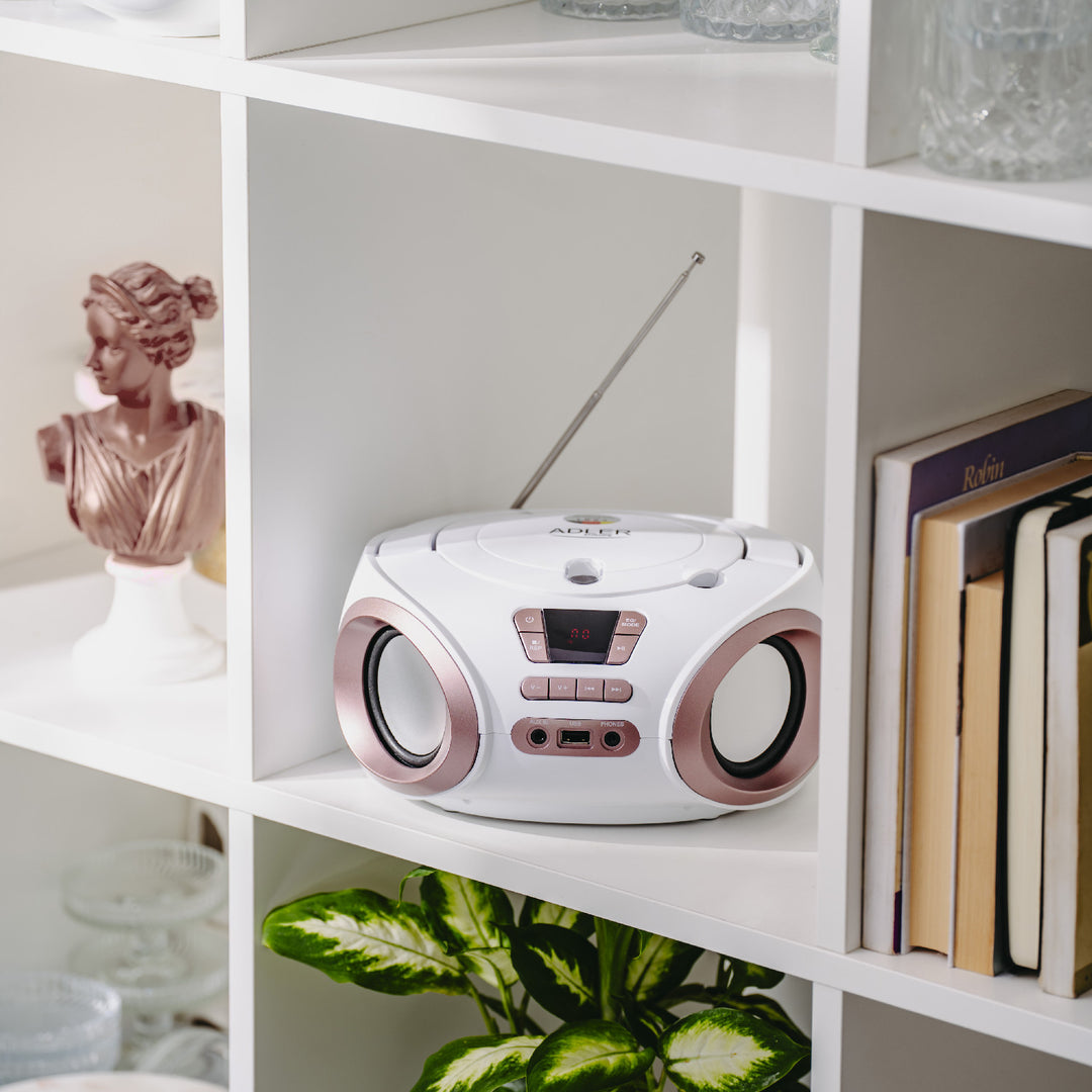 Boombox radio s CD/MP3, USB, FM radio, AUX, priključak za slušalice, Adler, AD 1181