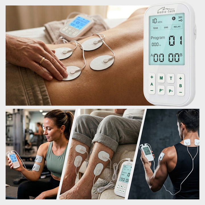 Masazer i elektrostimulator mišića, TENS/EMS, 3-u-1 stimulacija, Mediatech, MT6543