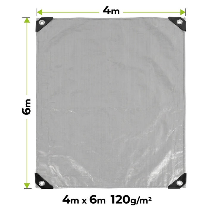 Srebrna cerada, 120 g, 4x6 m, VA0476, vodootporna, Vayox