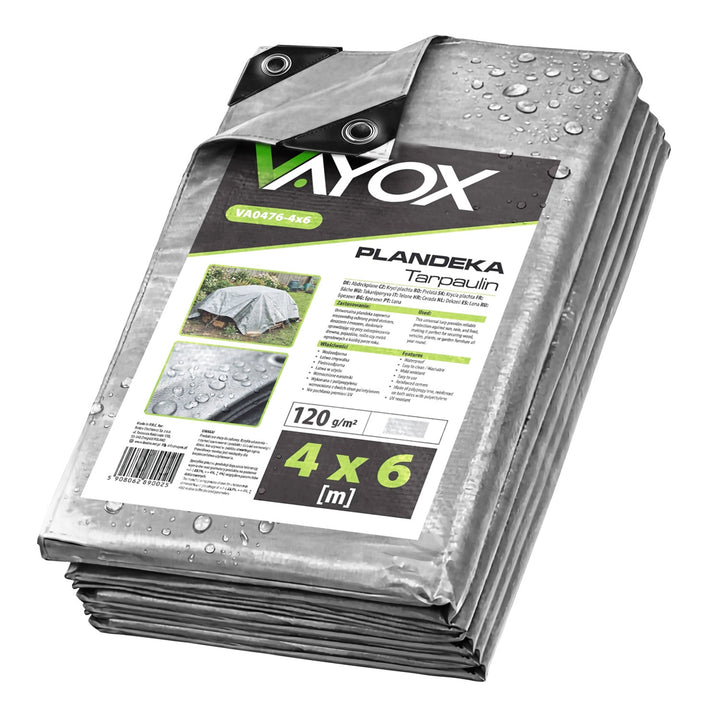 Srebrna cerada, 120 g, 4x6 m, VA0476, vodootporna, Vayox