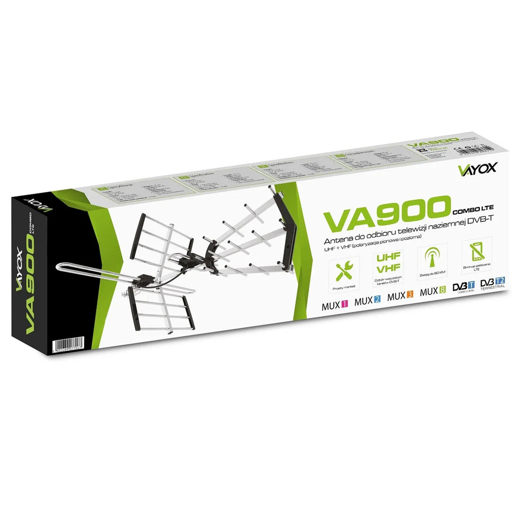 VA900 COMBO DVB-T/T2 smjerna antena s LTE filtrom, aluminij, Vayox