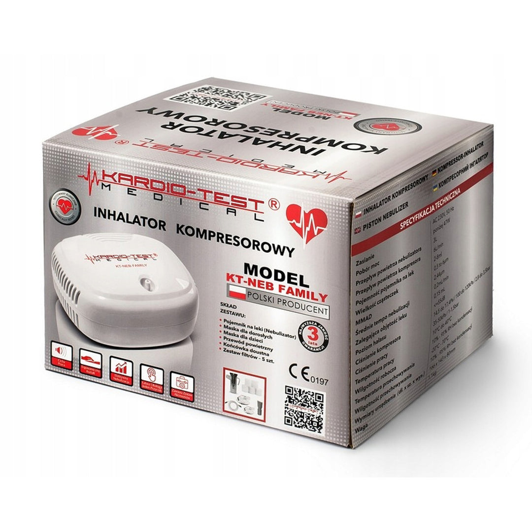 Kompresorski nebulizator, 2 maske za lice, KT-NEB FAMILY, Techmed