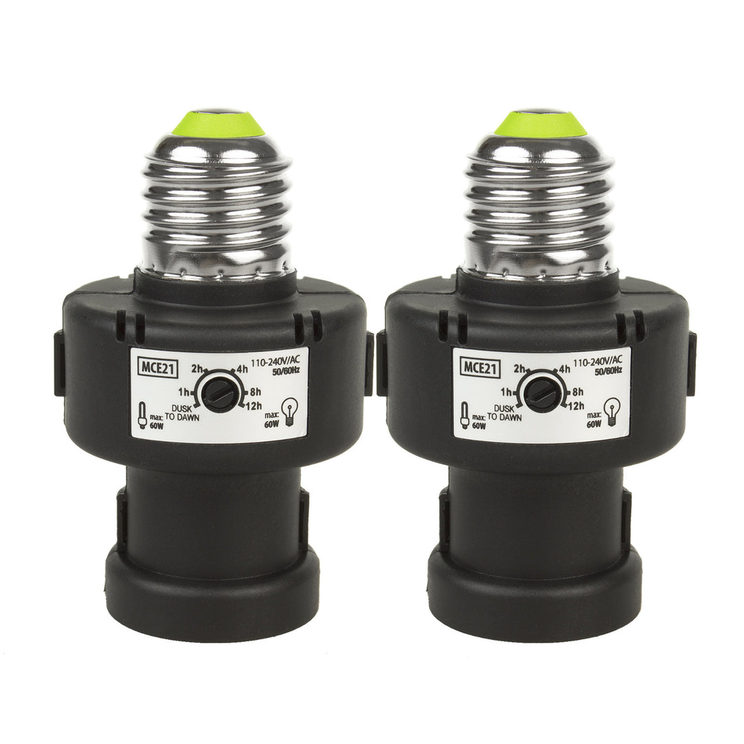 Maclean E27 rasvjetno tijelo, 100 W, s senzorom sumraka i tajmerom, MCE21B, 2 komada
