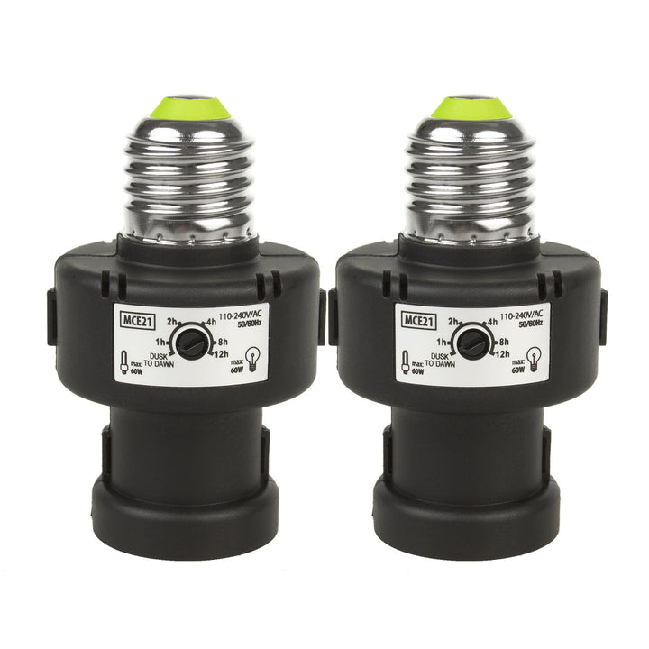 Maclean E27 rasvjetno tijelo, 100 W, s senzorom sumraka i tajmerom, MCE21B, 2 komada