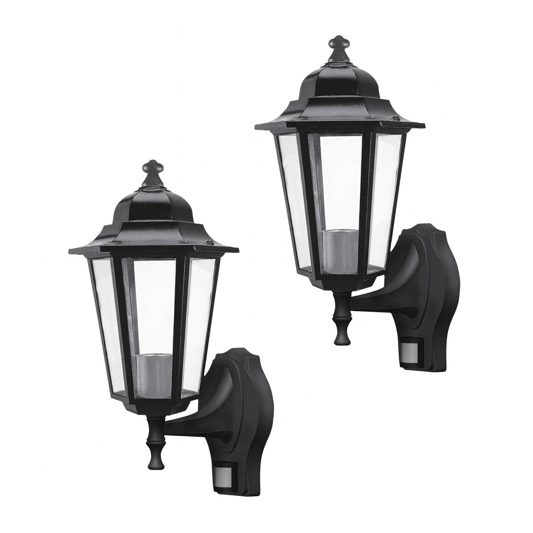 Rabalux zidna svjetiljka, vanjska, senzor pokreta, IP43, E27, max 60W, crna, Velence, 2 komada